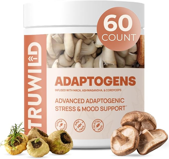 TruWild Adaptogen Blend with Cordyceps Maca Ashwagandha - Full Spectrum Mushroom Blend for Daily ... | Amazon (US)