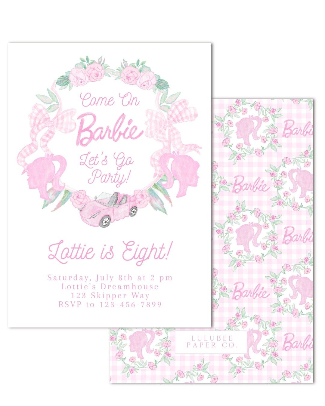 Printable Watercolor Barbie Birthday Invitation | 5x7 | "Come on Barbie Let's go Party", Grandmil... | Etsy (US)