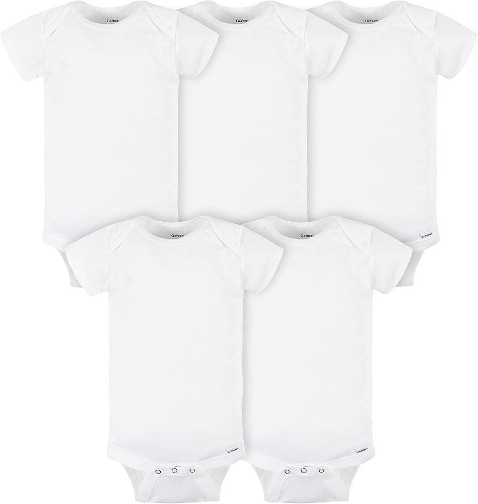 Gerber baby-boys 5-pack Solid Onesies Bodysuits | Amazon (US)