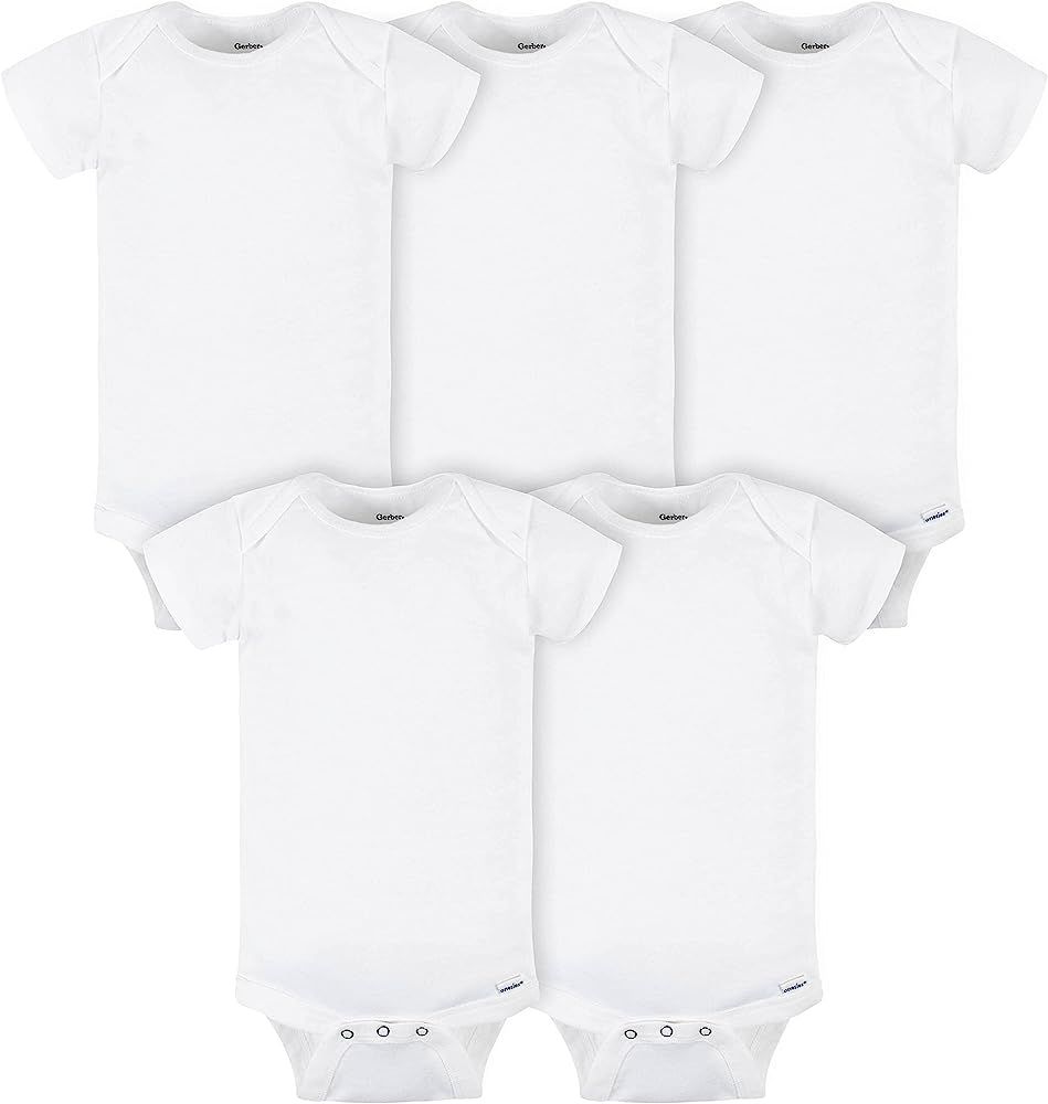 Gerber baby-boys 5-pack Solid Onesies Bodysuits | Amazon (US)