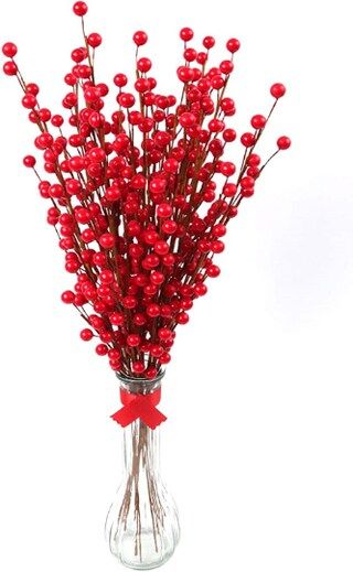 Set of 48: 17" Artificial Red Holly Berry Stems - 35 Lifelike Berries, Festive Holiday Decor for ... | Michaels Stores