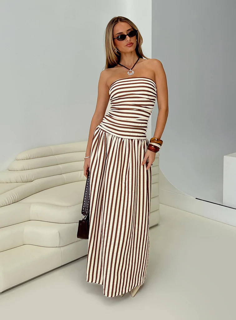 Adessa Strapless Maxi Dress Multi | Princess Polly US