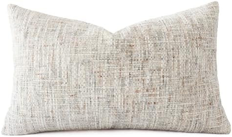 HOMFINER Textured Neutral Lumbar Pillow Cover 12x20 Inch Soft Woven Chenille Accent Boho Farmhous... | Amazon (US)