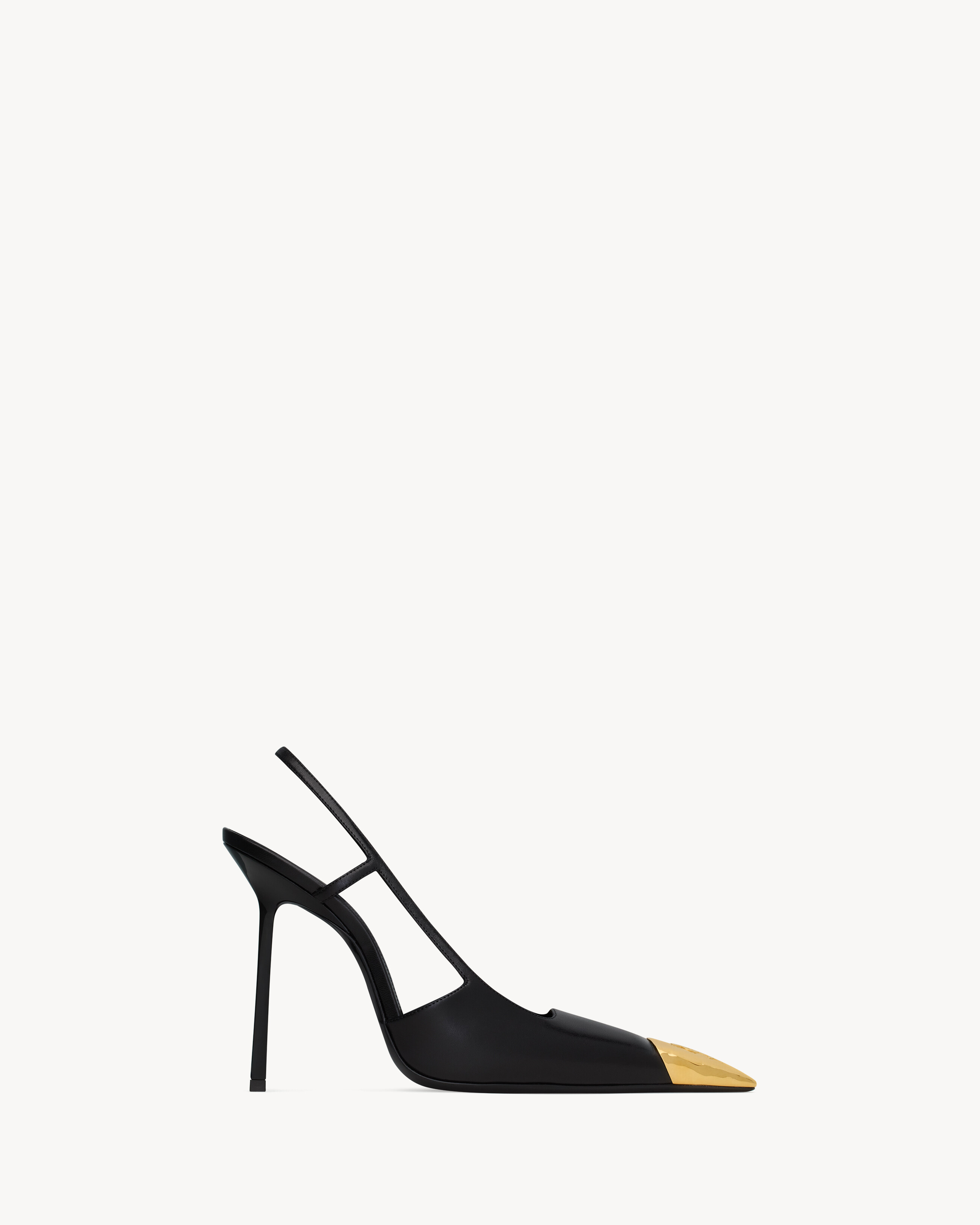 Saint Laurent Jeanne Slingback Pumps In Smooth Leather - Black - Women - 34 | Saint Laurent Inc. (Global)