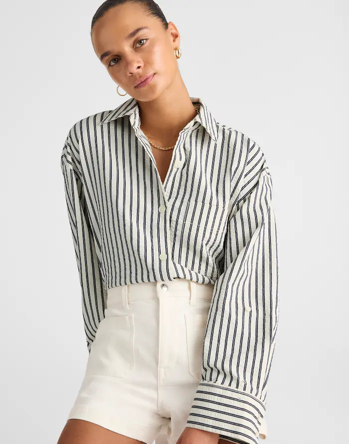 Straight-Hem Shirt in Seersucker | Madewell