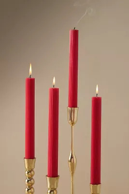 Fluted Taper Candles, Set of 4 | Anthropologie (US)