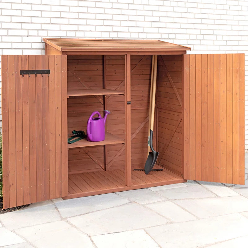 5 ft. W x 2 ft. 7 in. D Solid Wood Lean-To Tool Shed | Wayfair North America
