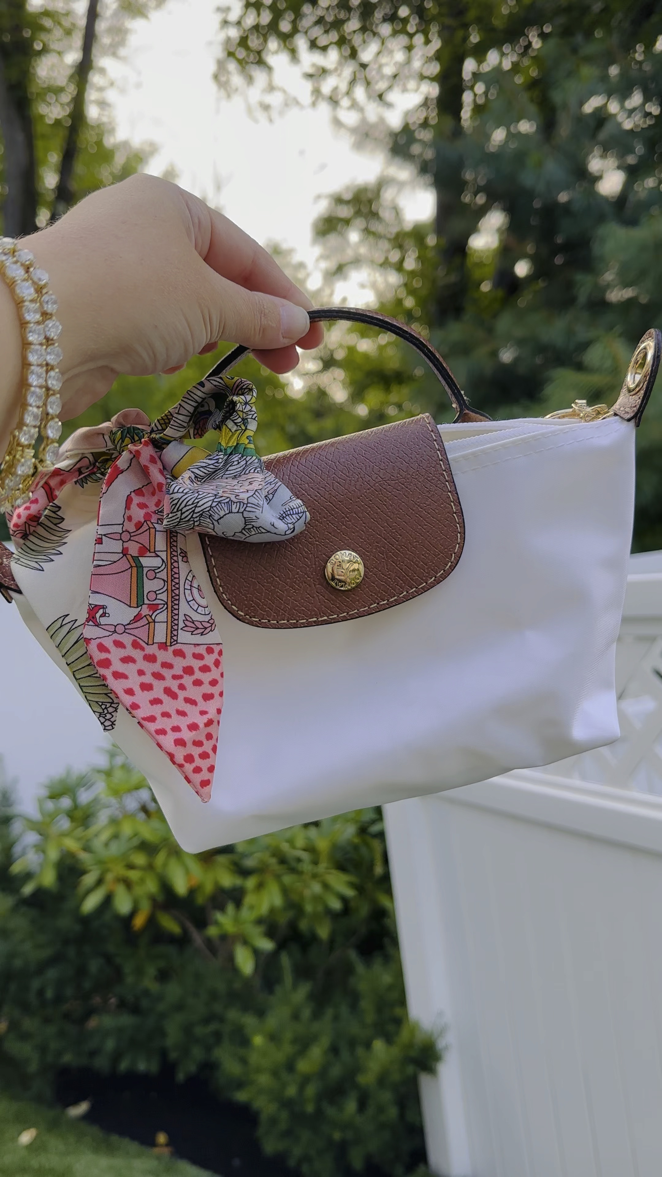 Cute look for less Lonchamp dupe! Add the silk tie for a pop of color!

#LTKItBag