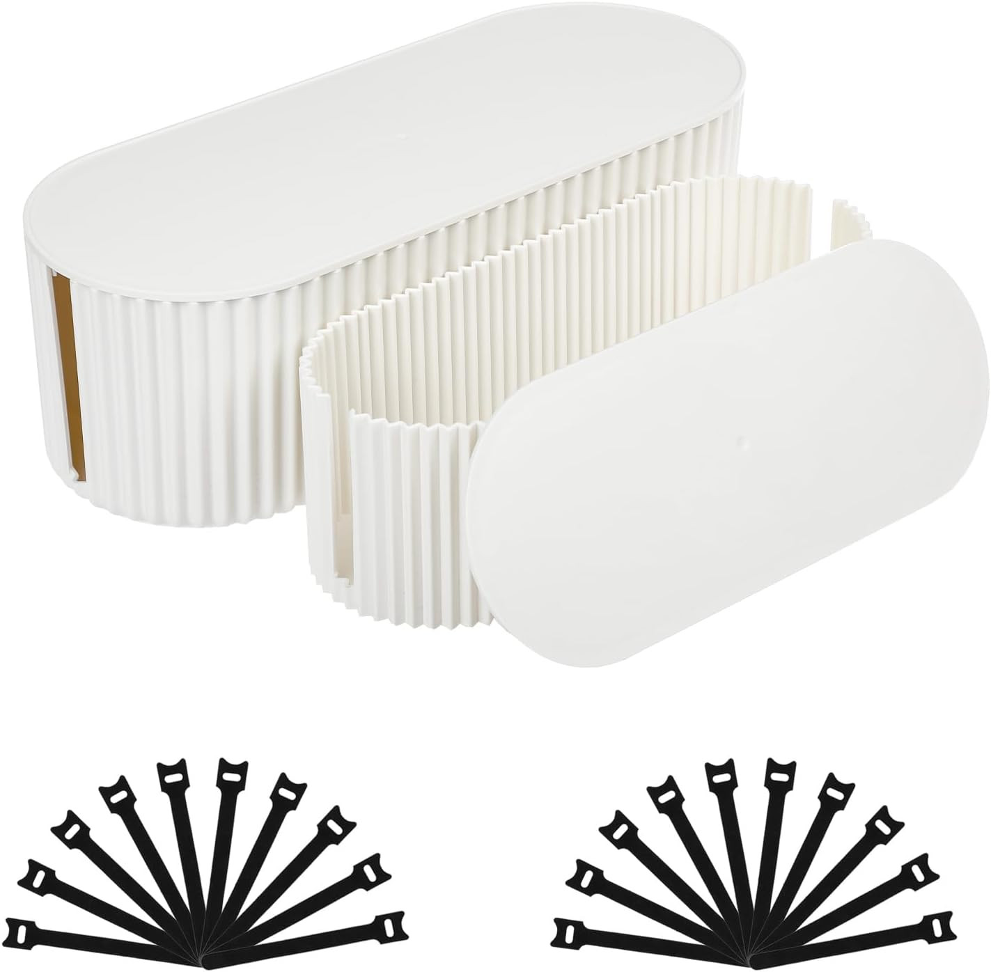 2 Pack Cable Management Box, Cord Organizer, White, Small+Large | Amazon (US)