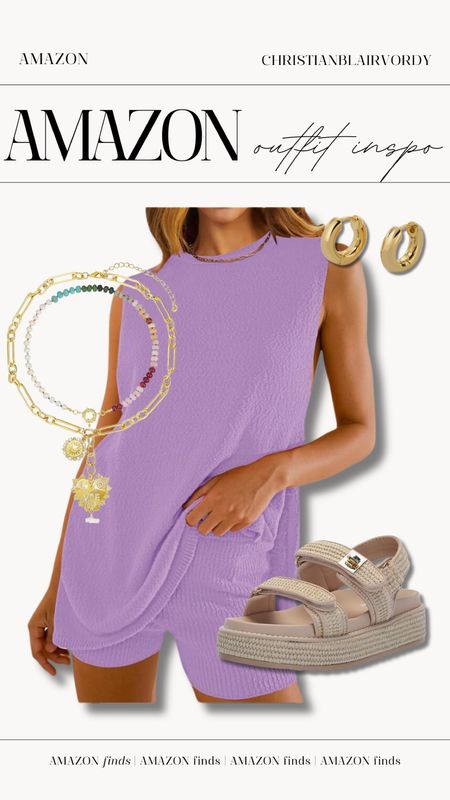 Easy summer outfit, Amazon finds

#christianblairvordy 

#amazon #easy #summer #looks #outfit #set #gold #jewelry #platform #sandals 

#LTKStyleTip #LTKFindsUnder50 #LTKSeasonal