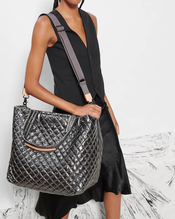 Anthracite Metallic Large Metro Tote Deluxe | MZ Wallace