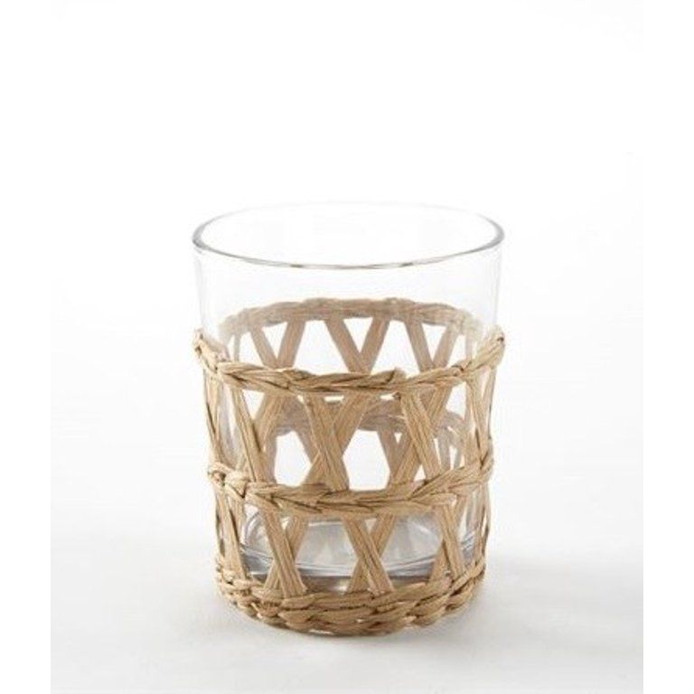1 PC-6 oz Natural Wicker Wrapped Short Glass | Walmart (US)