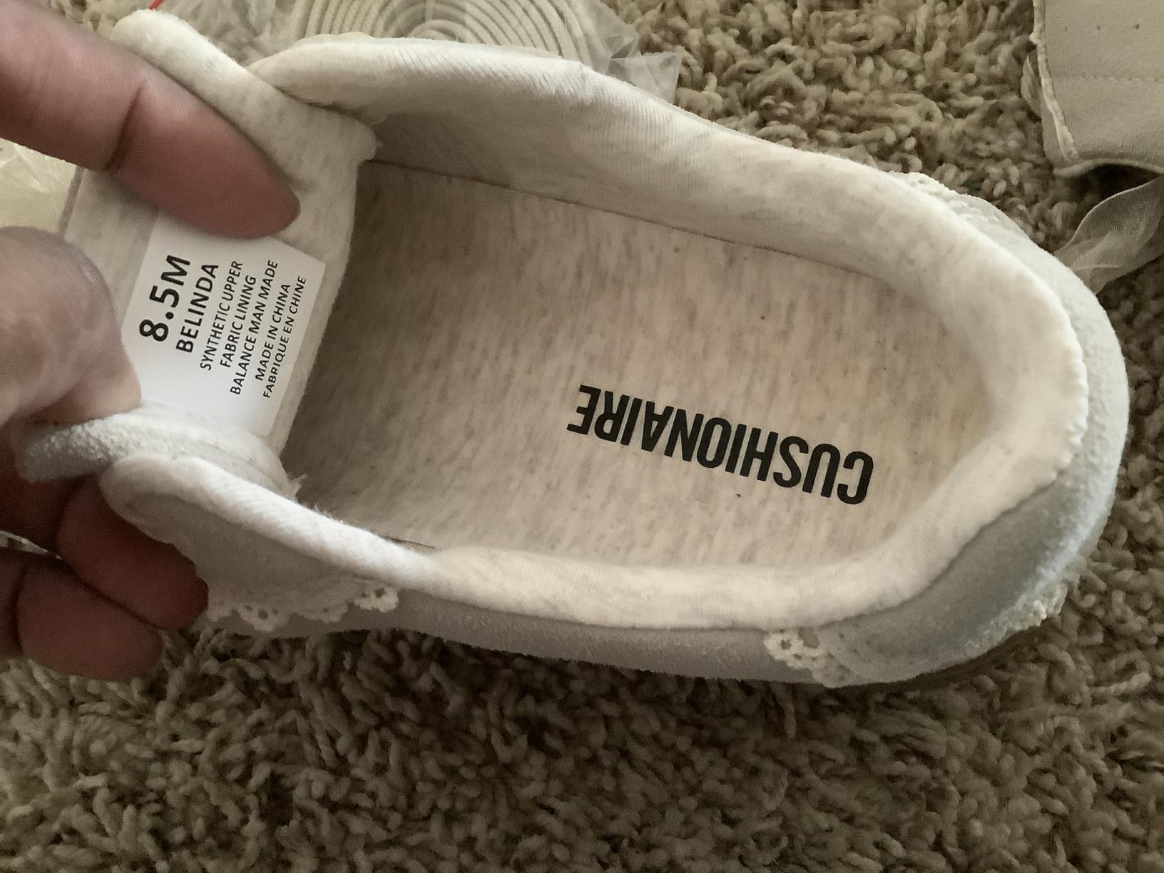 CUSHIONAIRE Belinda Women’s Lace Detail Casual Sneakers – Elegant Ribbon Lace-Up Shoes with M... | Amazon (US)