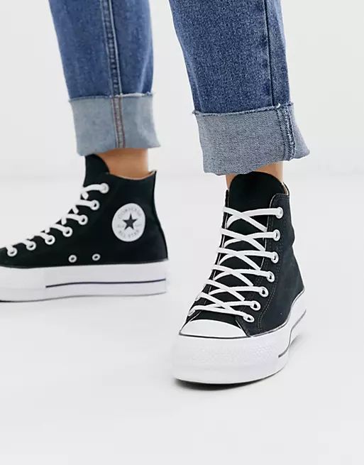 Converse Chuck Taylor All Star Hi Lift canvas platform sneakers in black | ASOS (Global)