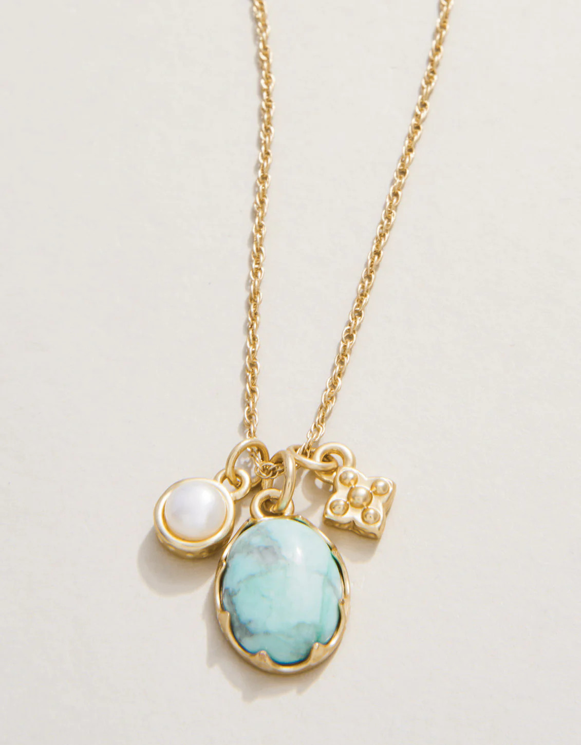 Coralie Charm Necklace 17" Light Turquoise | Spartina 449