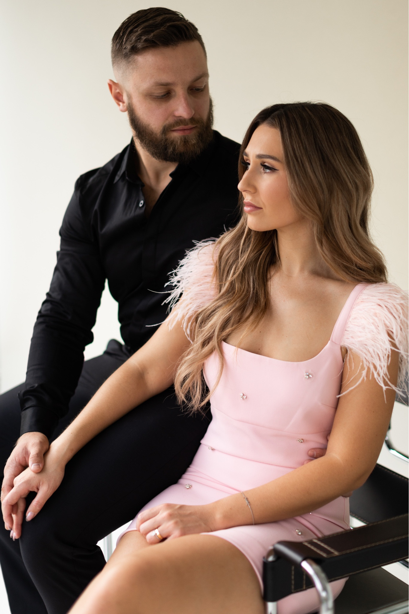 Christmas photos dress. Pink dress with feathers. Likely dress. Revolve dress. Black button up shirt for men. 

#LTKHolidaySale #LTKSeasonal #LTKHoliday