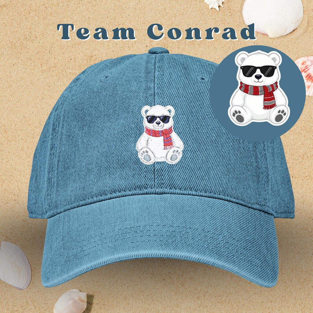 Junior Mint Polar Bear Embroidered Denim Hat - the Summer I Turned Pretty - Etsy | Etsy (US)