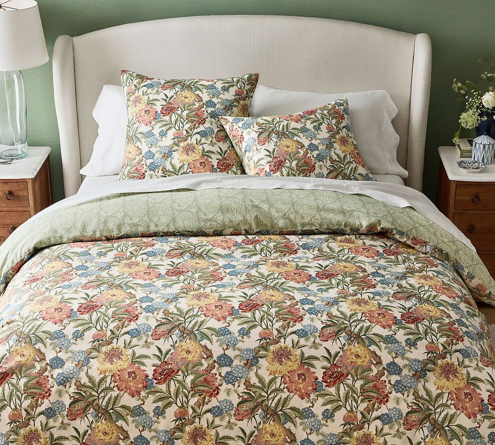 Kravet Garden Floral Ikat Reversible Duvet | Pottery Barn (US)