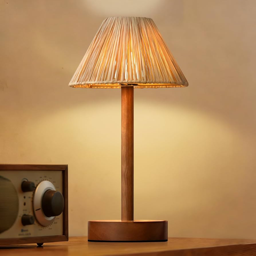 Bedside Lamp for Bedroom Decor - Dimmable Touch Table Lamp, Portable Small Lamp 13.19 in H with S... | Amazon (US)