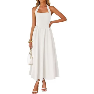 LEVEN SIXTEEN Off Shoulder High Waist Summer Dress White S | Target