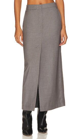 Long Suiting Skirt in Dark Gull Gray | Revolve Clothing (Global)
