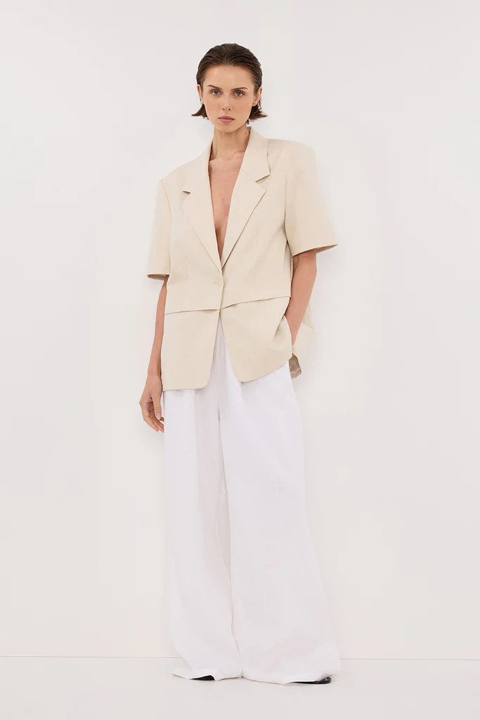 RITA SAND SHORT SLEEVE BLAZER | DISSH