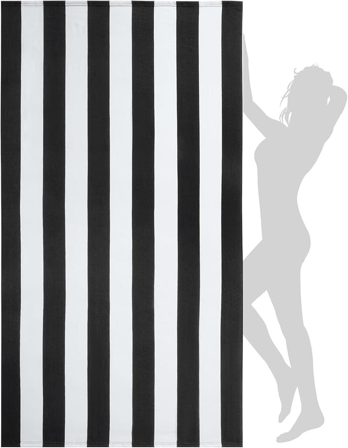 WILFA Extra Large Beach Towel - Oversized Mircofiber Beach Towel 40'' x 70'', XL Striped Lightwei... | Amazon (US)