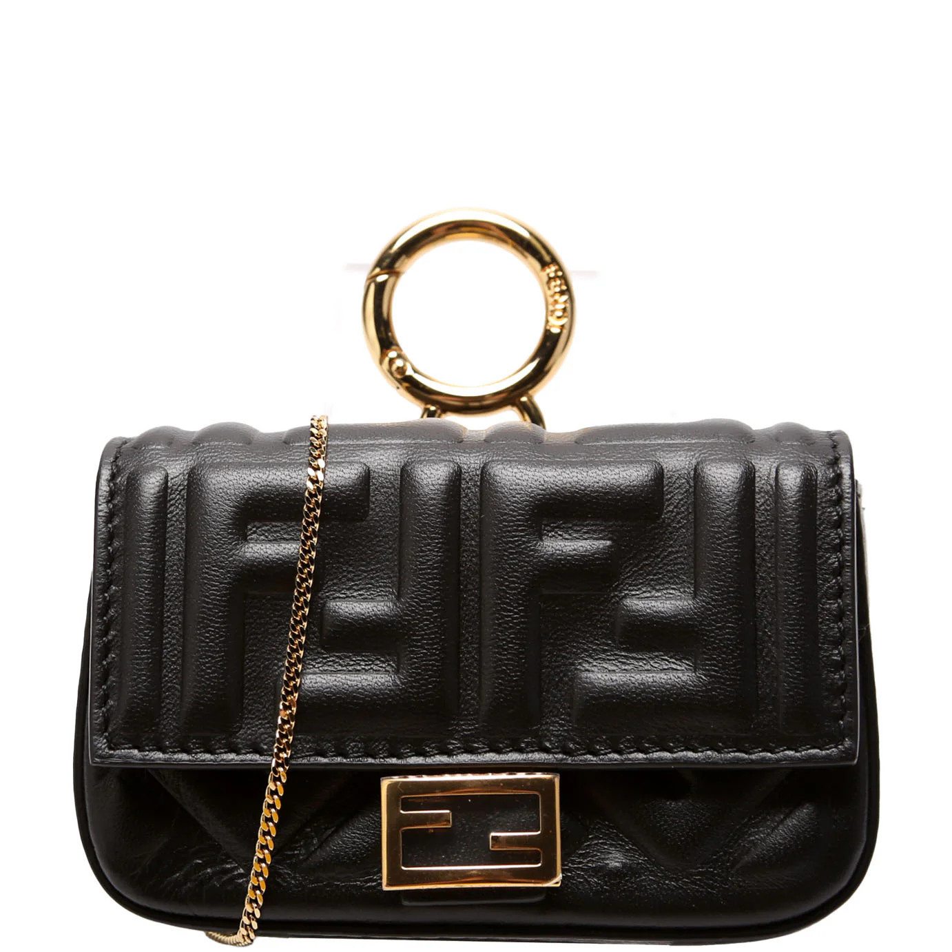 7AR844 Nano Baguette Charm Black | Keeks Designer Handbags