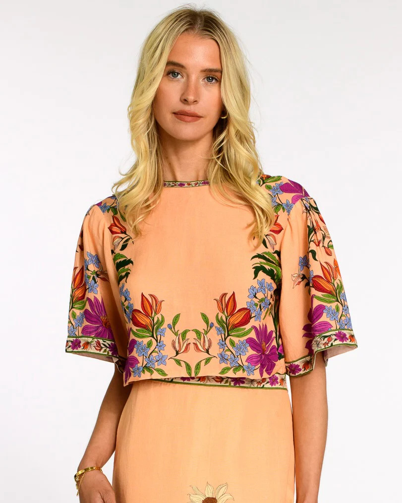 Paloma Top in Tapestry Peach | Elizabeth James The Label