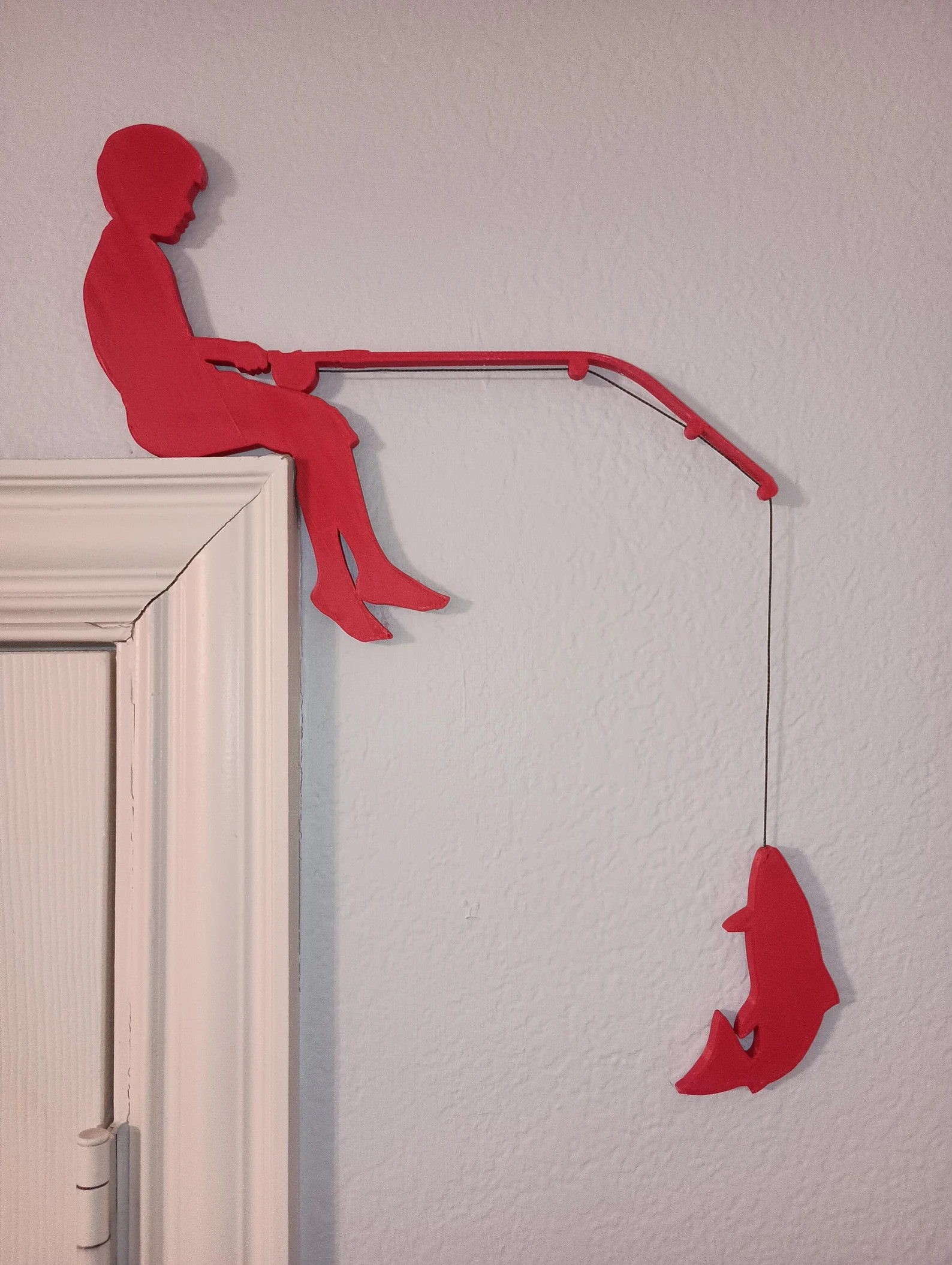 Fishing Theme Door Frame Décor – Silhouette of Child With Fishing Pole – Nursery Wall Art ... | Etsy (US)