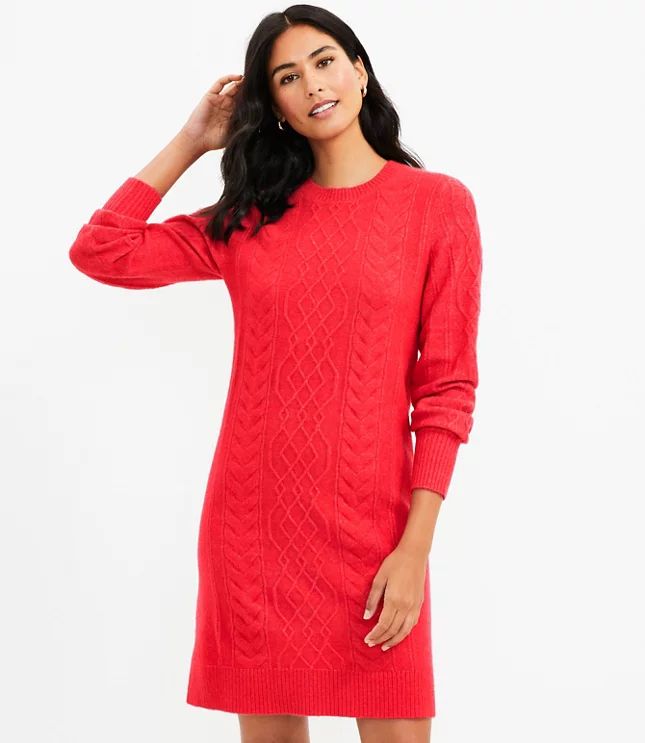 Cable Sweater Dress | LOFT