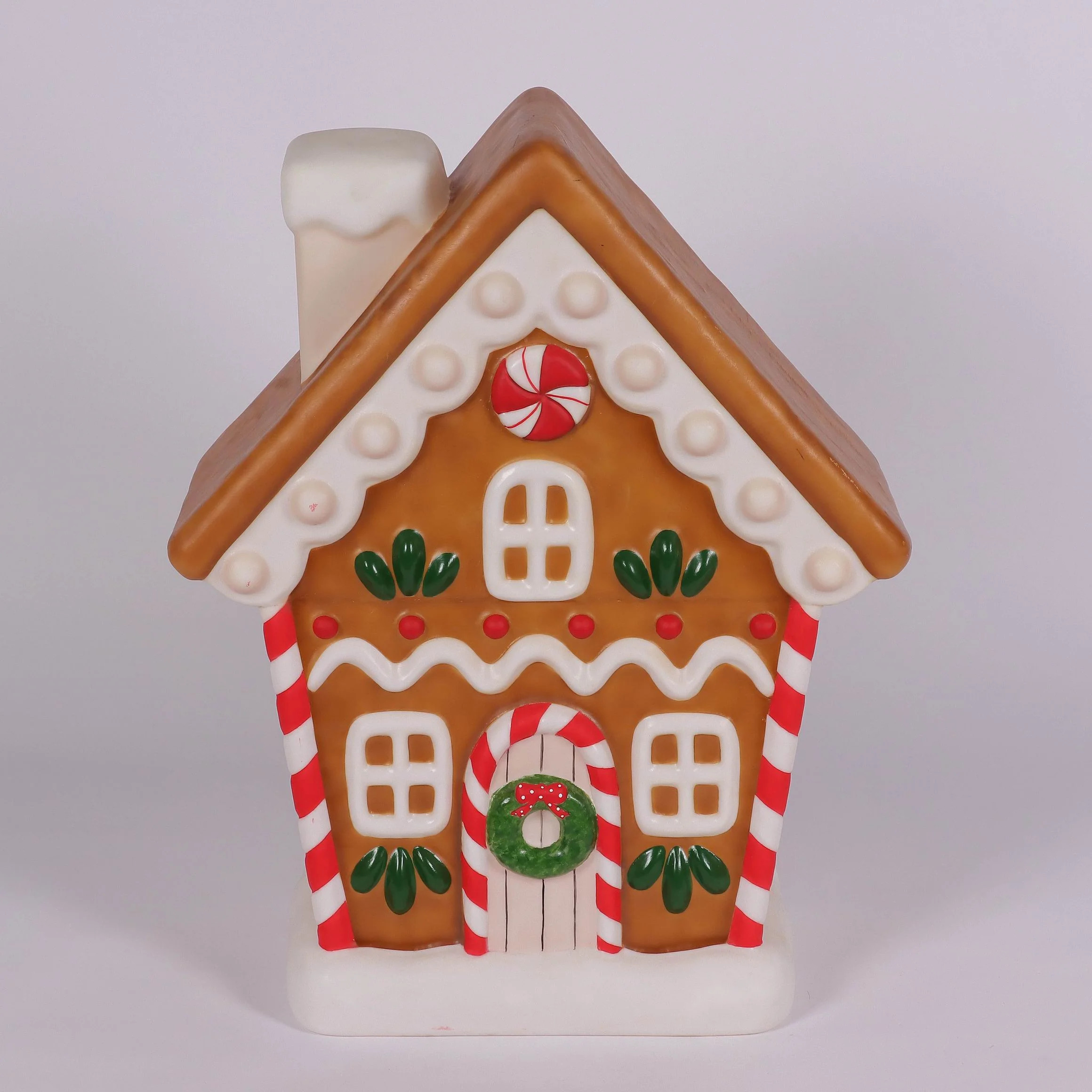 Lighted Blow Mold Gingerbread House Outdoor Christmas Decoration, Multi-Color, 28", by Holiday Ti... | Walmart (US)