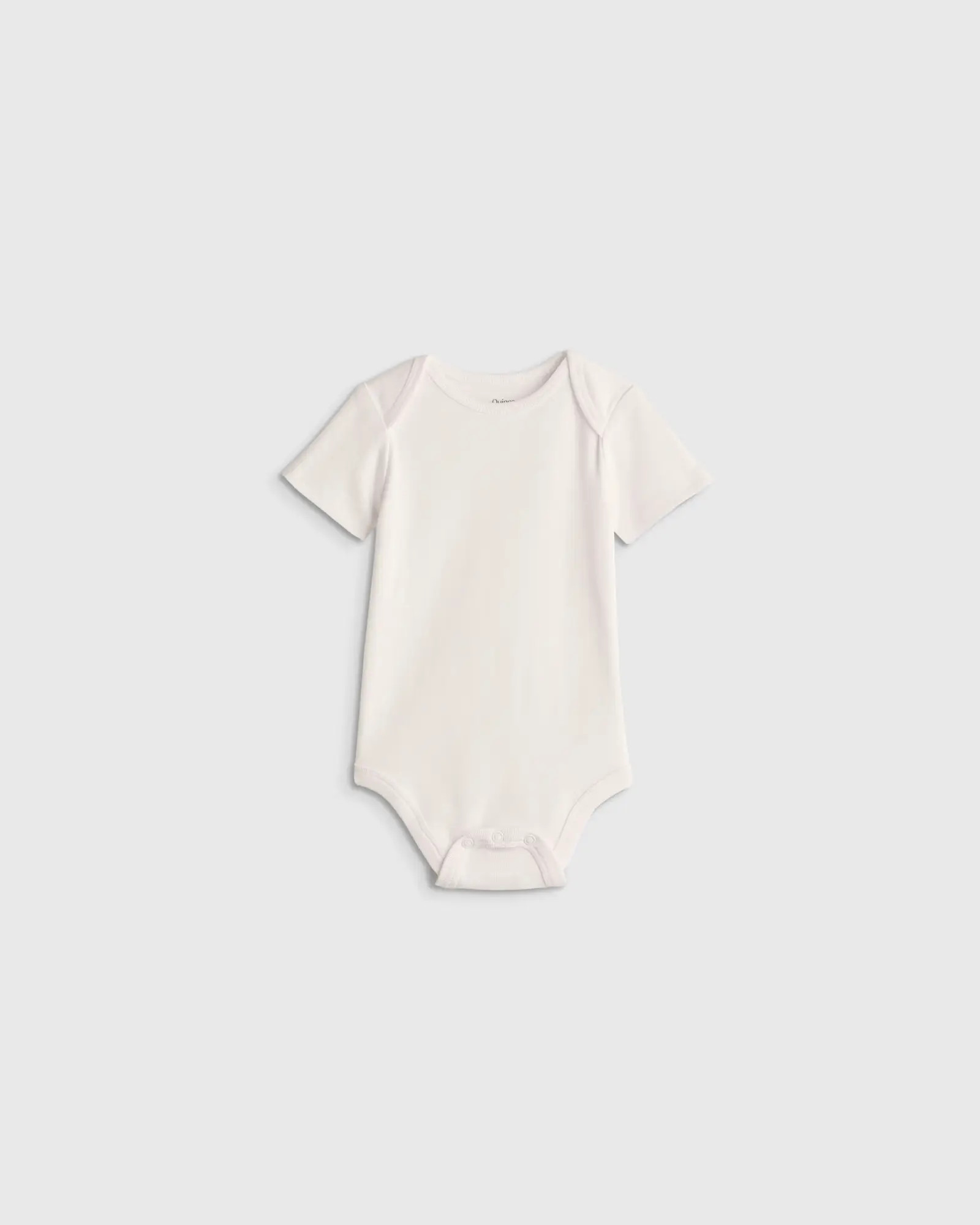 100% Organic Cotton Short Sleeve Bodysuit - Baby in White | Quince