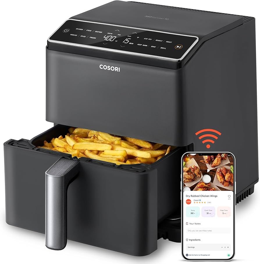 COSORI 6.8Qt Air Fryer, 12-in-1 Dual Blaze for 360° Crispy Meals, No Shaking & Preheating to Fas... | Amazon (US)