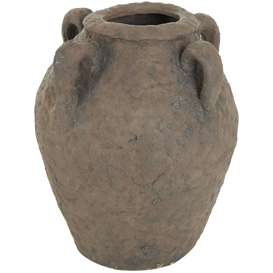 Deco 79 Ceramic Handmade Decorative Vase Textured Centerpiece Vase with Four Handles, Flower Vase... | Amazon (US)