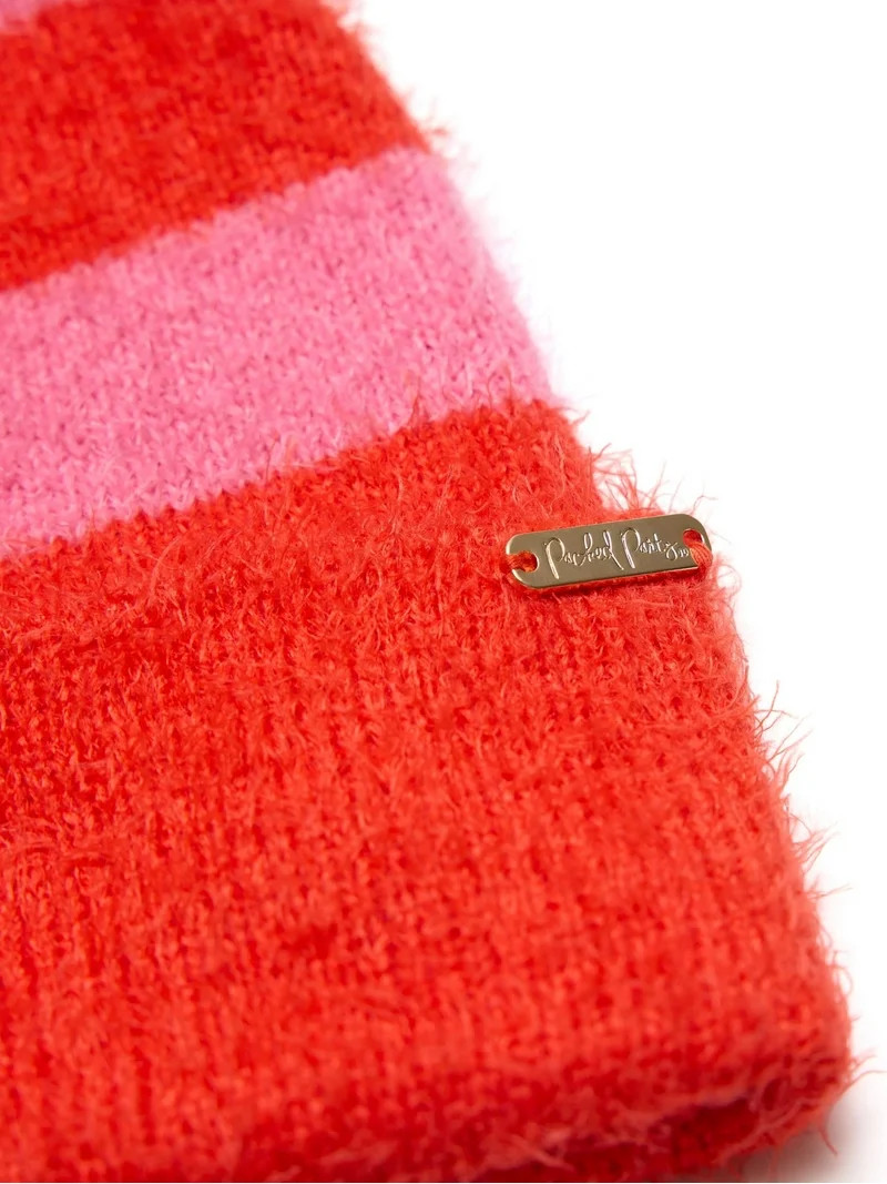 Packed Party Feeling Stripey Beanie, Pink | Walmart (US)