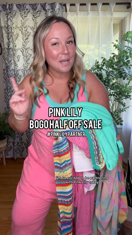 @pinklily BOGO get one half off sale on select items 
#pinklilypartner #pinklily
Wearing size large in all tops
Size medium in jumpsuit
Skort size XL
Wrap coverup size medium 
Swimsuit size XL 
Vacation outfit, spring outfit, resort wear, midsize style, size 12 outfits 


#LTKmidsize #LTKSeasonal #LTKover40