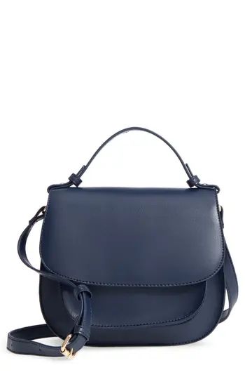 Sole Society Faux Leather Crossbody Bag - Blue | Nordstrom