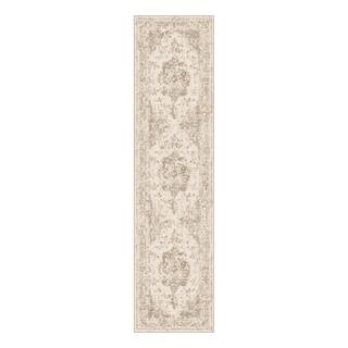 HaiiMeid Jane Eyre Beige 2 ft. x 8 ft. Vintage Medallion Distressed Runner Rug X24IU0119SH-128 - ... | The Home Depot