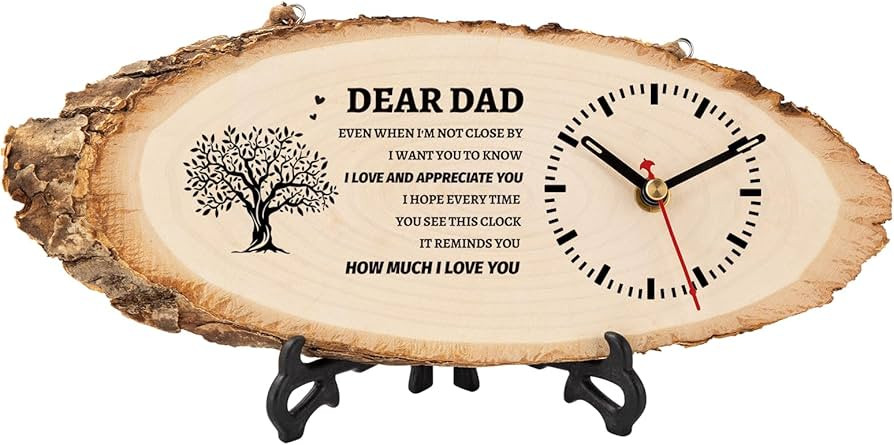 BeauGift Dad Gifts for Fathers Day from Daughter Son, Dad Birthday Gifts for Daddy, Wooden Clock ... | Amazon (US)