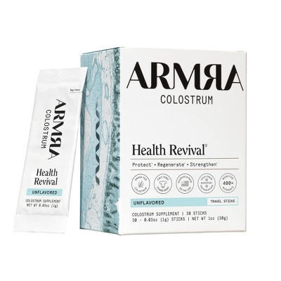 ARMRA Colostrum Powder Travel Packs - Unflavored - 1oz/30ct: Grass Fed, Non-GMO, Soy-Free, No Added Sugar | Target