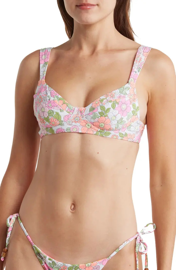 Flower Power Bailey Reversible Bikini Top | Nordstrom Rack