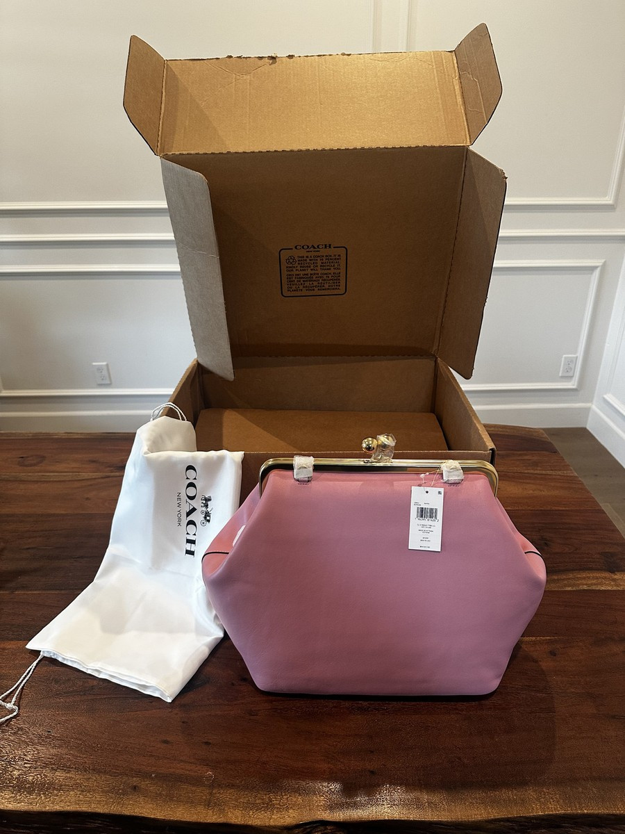 COACH LARGE KISSLOCK FRAME BAG - PINK ROSE  - NEW WITH TAGS-AUTHENTIC | eBay US