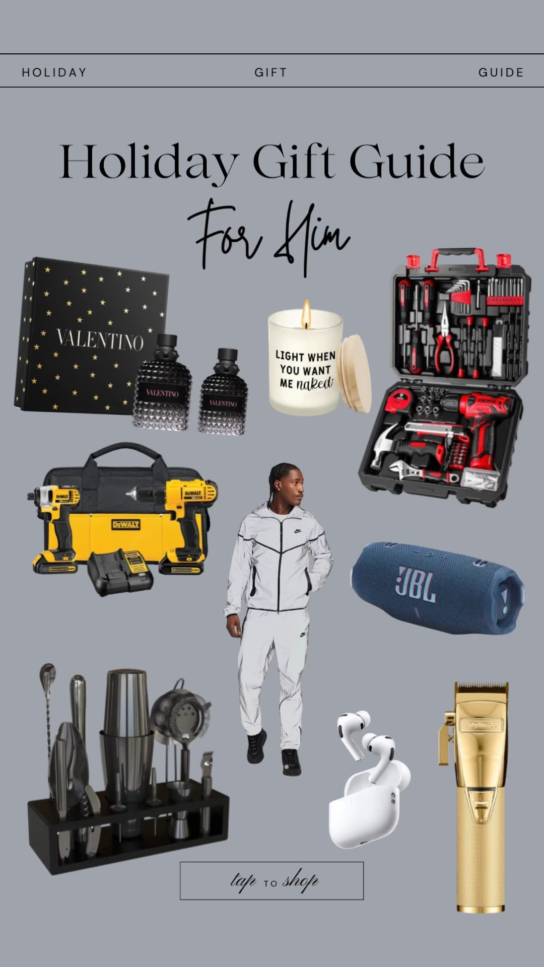 Another Top Holiday Gift Guide for Him 🎁
Toolkits, tech upgrades, grooming essentials, Nike Tech! — Gifts he won’t pretend to love…but he’ll actually use! ❤️✨ Great gift ideas for your man, your dad, your brother…perfect for any guy on your list! All linked below for easy shopping! 

#holidaygiftguide #giftsforhim #giftsformen #giftsfordad #giftsforhusband 

#LTKMens #LTKGiftGuide #LTKHome #LTKHoliday