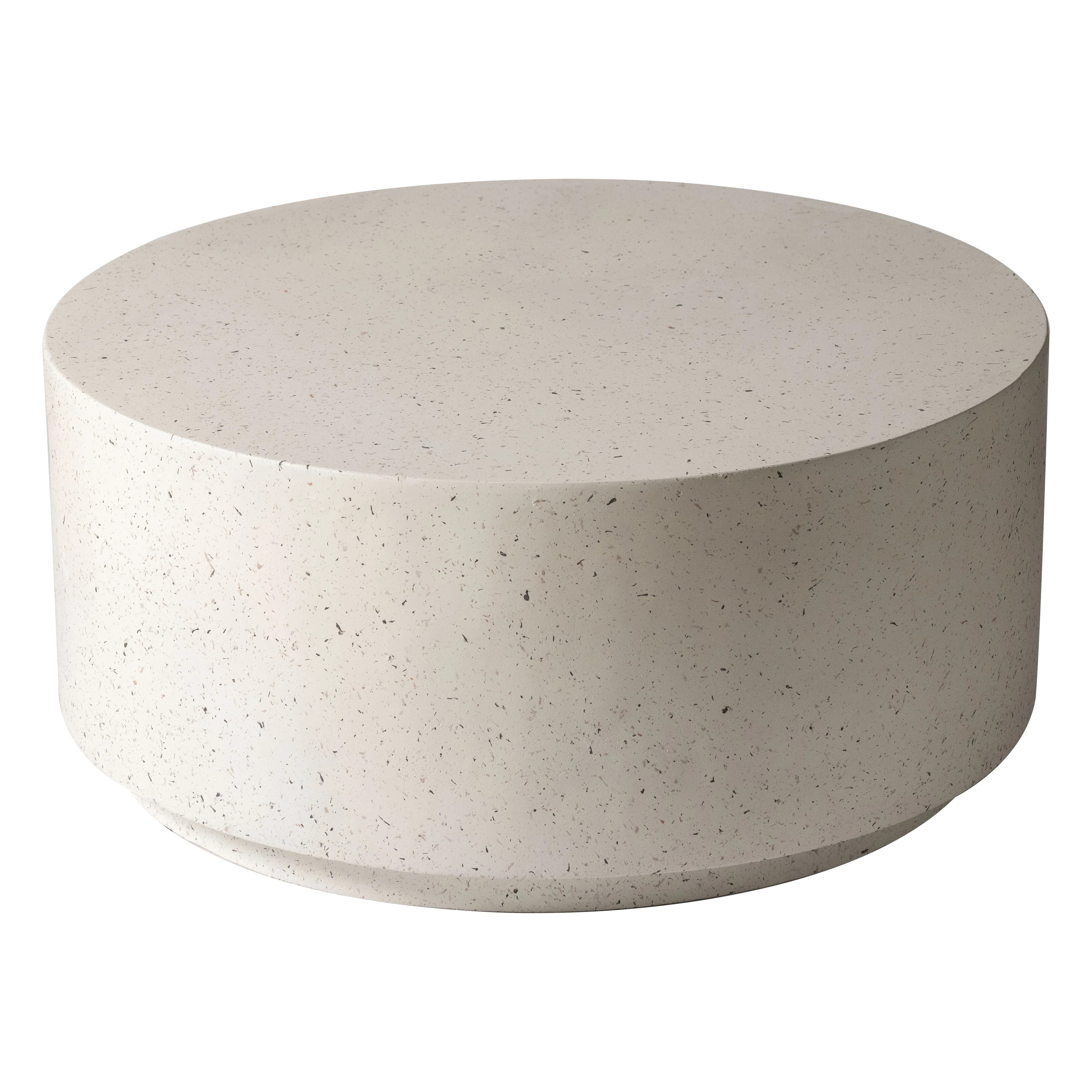 36" Round Minimalist Coffee Table in Fiberstone for Outdoor Indoor Use | Wayfair North America