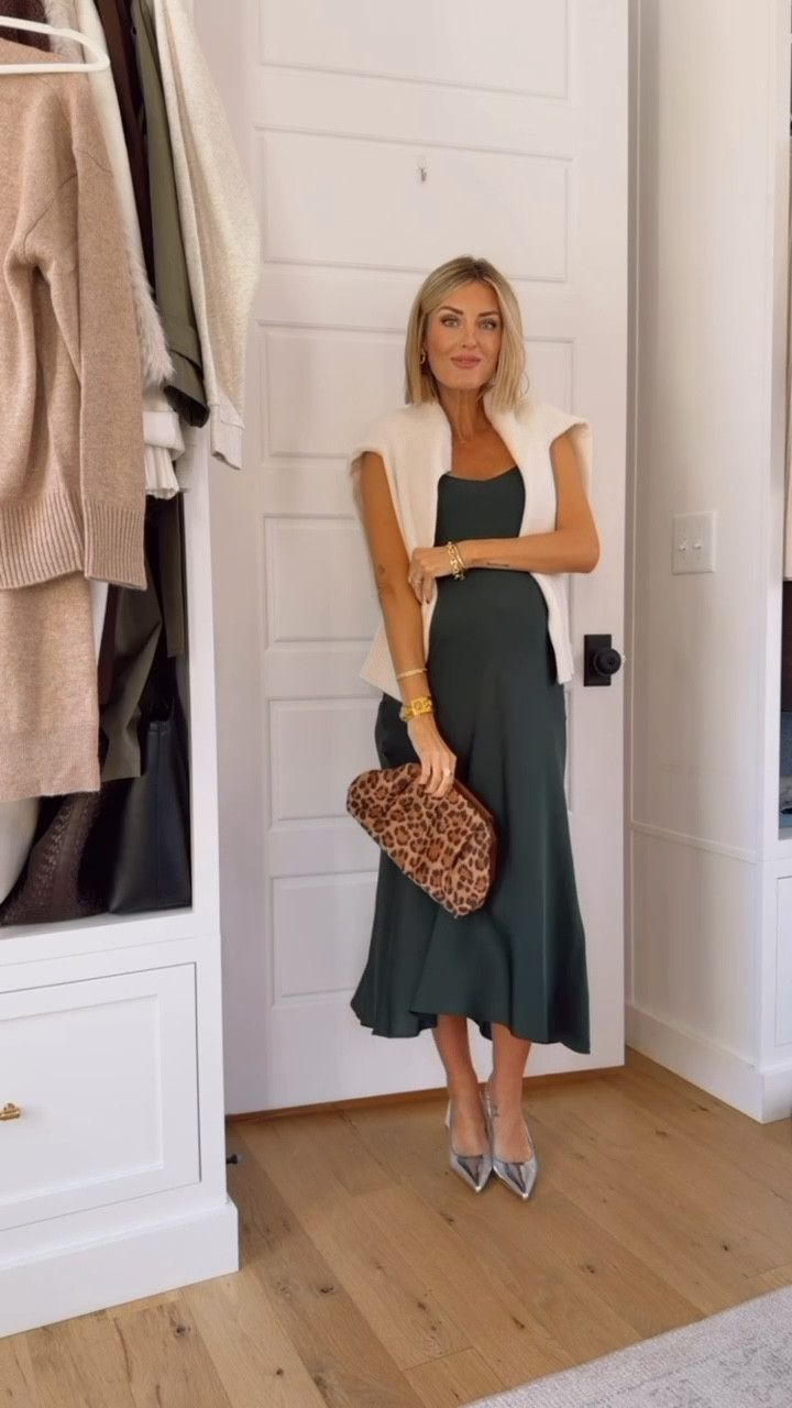 This is such a chic look for a date night 💕 this dress comes in both a maternity & non-maternity option! Wearing XS. 

Loverly Grey, Quince, date night outfit ideas, green slip dress, green satin dress, green silk dresss

#LTKSeasonal #LTKootd #LTKValentine