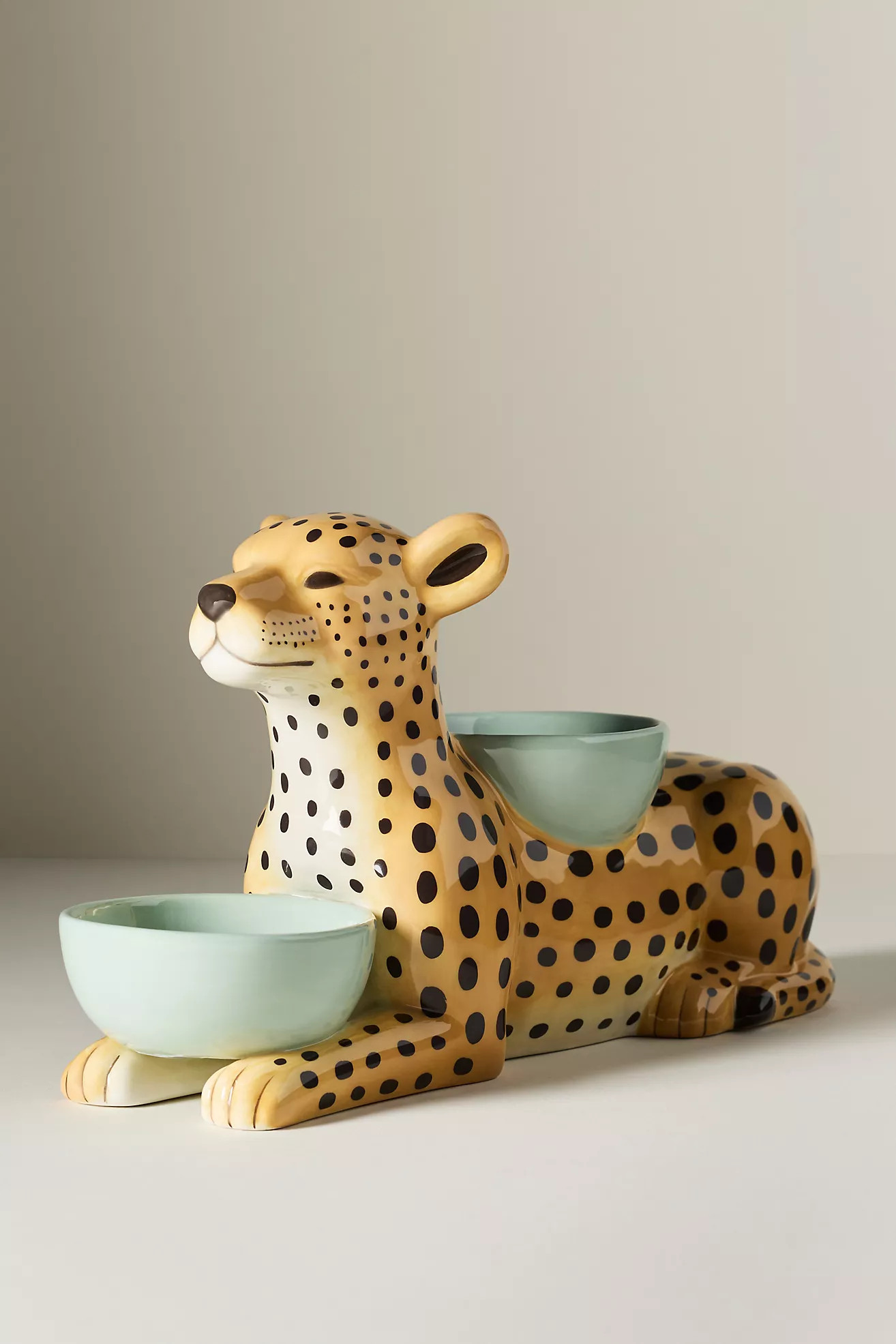 Germain Leopard Double Nut Bowl Tray | Anthropologie (US)