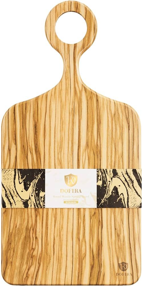 Dofira Italian Olive Wood Cutting Board with Ring Handle, Decorative Wooden Serving Board for Kit... | Amazon (US)