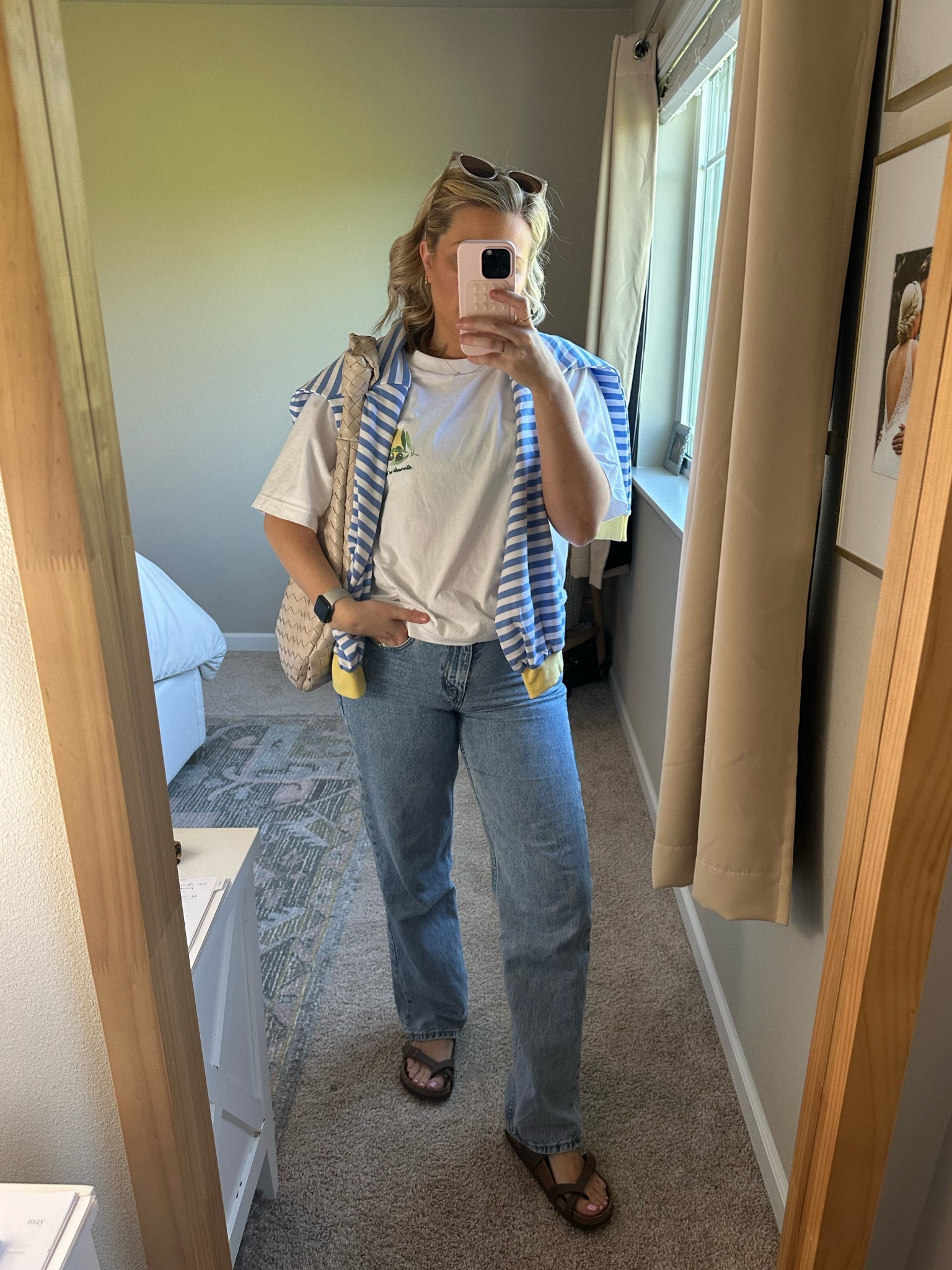 spring mom ootd 

Jeans are tts, size up if between sizes 

#LTKSaleAlert #LTKStyleTip #LTKFindsUnder100