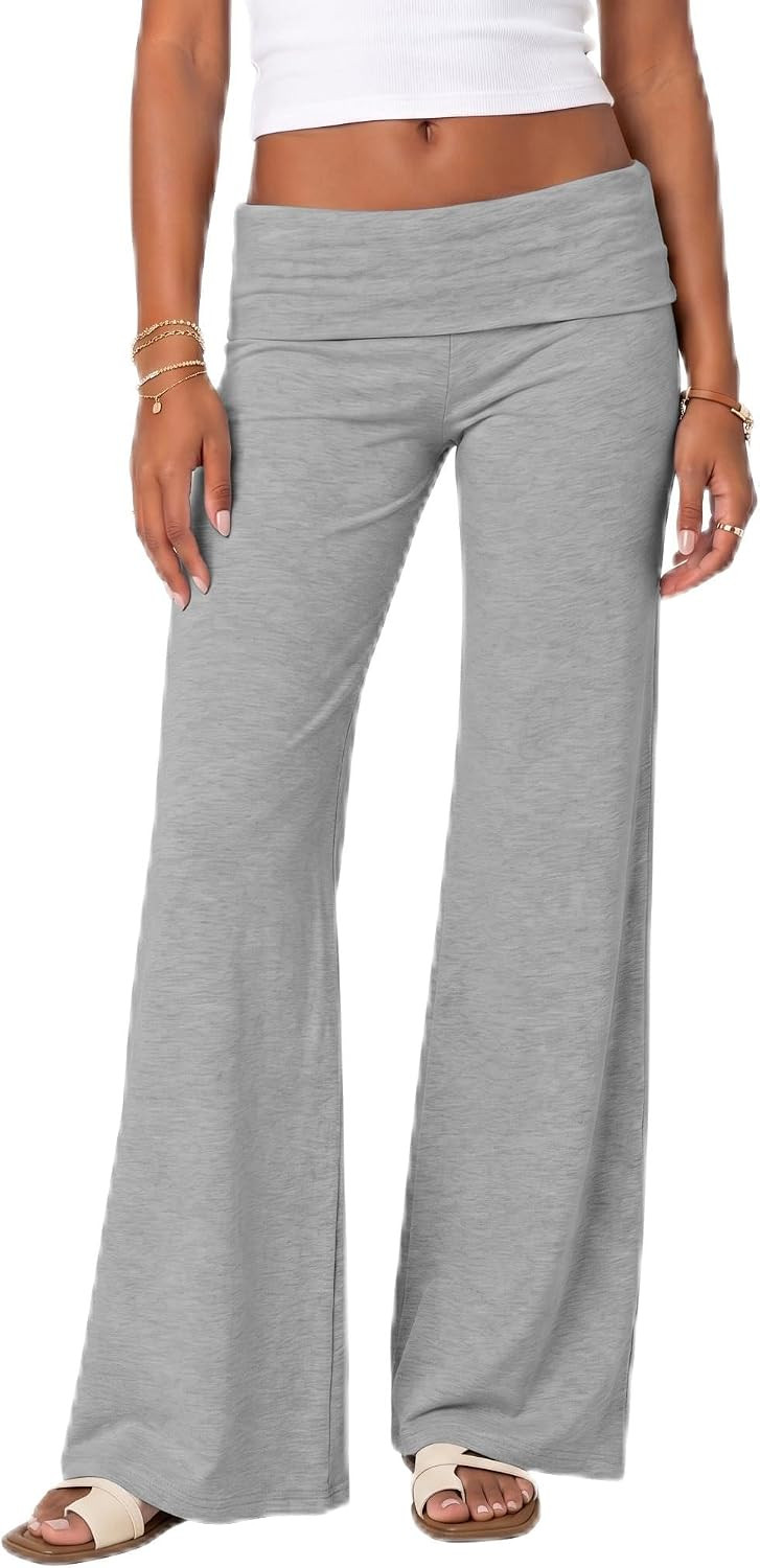 GRECERELLE Women's Y2K Fold Over Wide Leg Pants Pajama Bottoms | Amazon (CA)